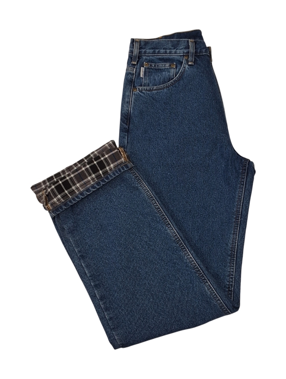 Carhartt NWT~Mens Relaxed Straight Fit Flannel Lined Jean~Dark Wash Denim~32X36 - Picture 6 of 11
